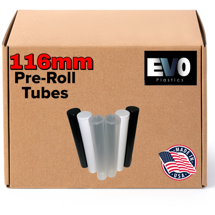 116mm | 90mm - Pre-Roll Tubes [500/Case] - EVO Plastics