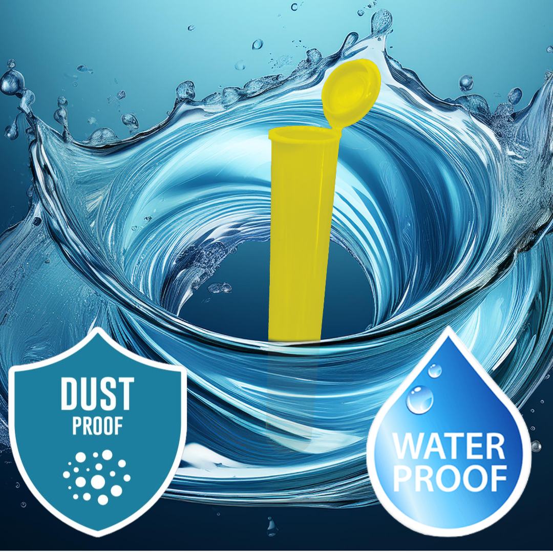 116mm Opaque Yellow Plastic Pre-Roll Tubes - 1000 Count - USA Made