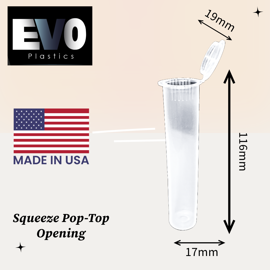 Clear - 116mm Pre-Roll Tubes - 1,000 Count