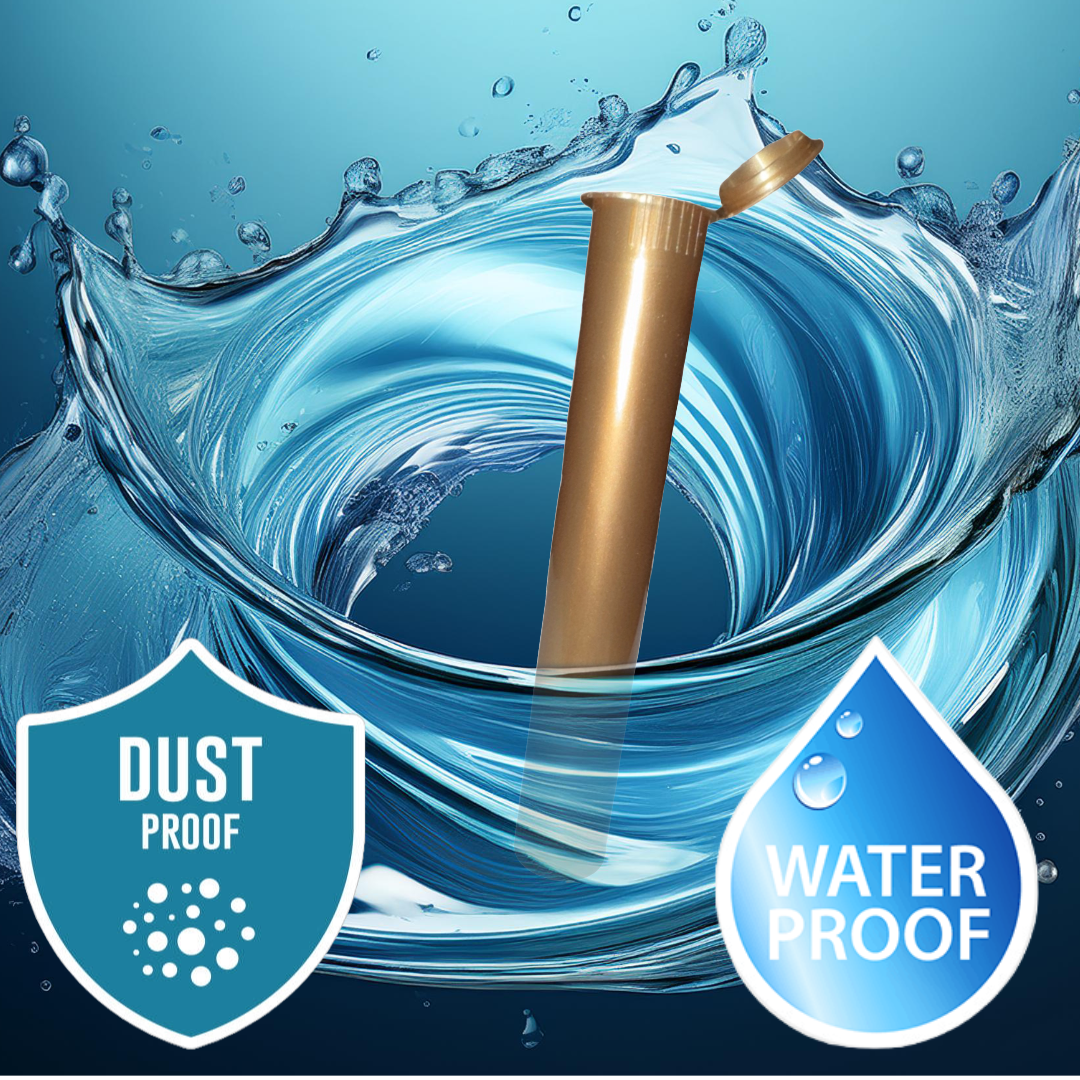 116mm gold pre-roll tube – child-resistant, odor-proof cannabis packaging, bulk pack