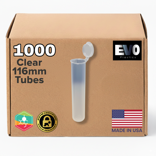 Clear - 116mm Pre-Roll Tubes - 1,000 Count