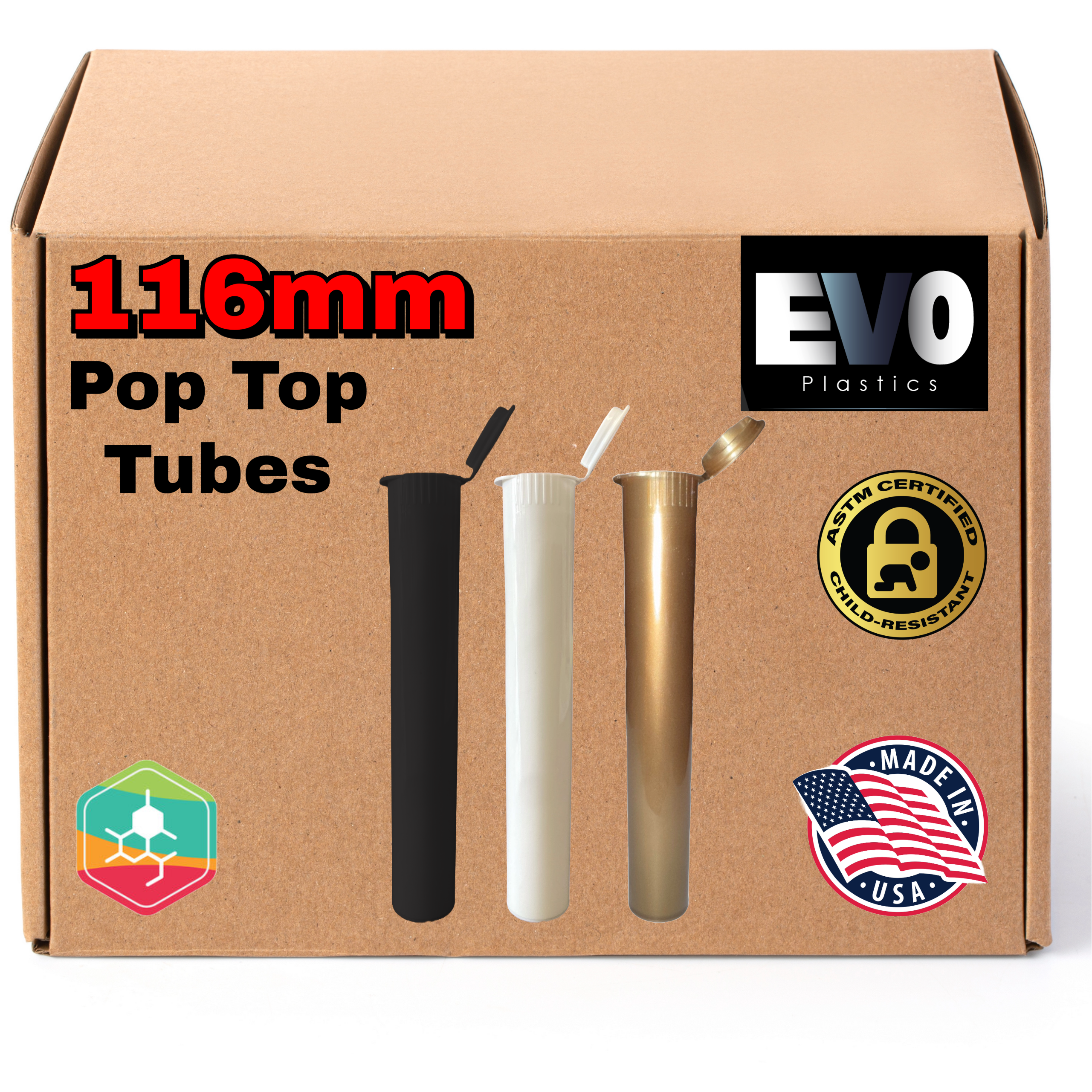 116mm Pre-Roll Tubes [1,000-Pack, Multiple Colors Available]