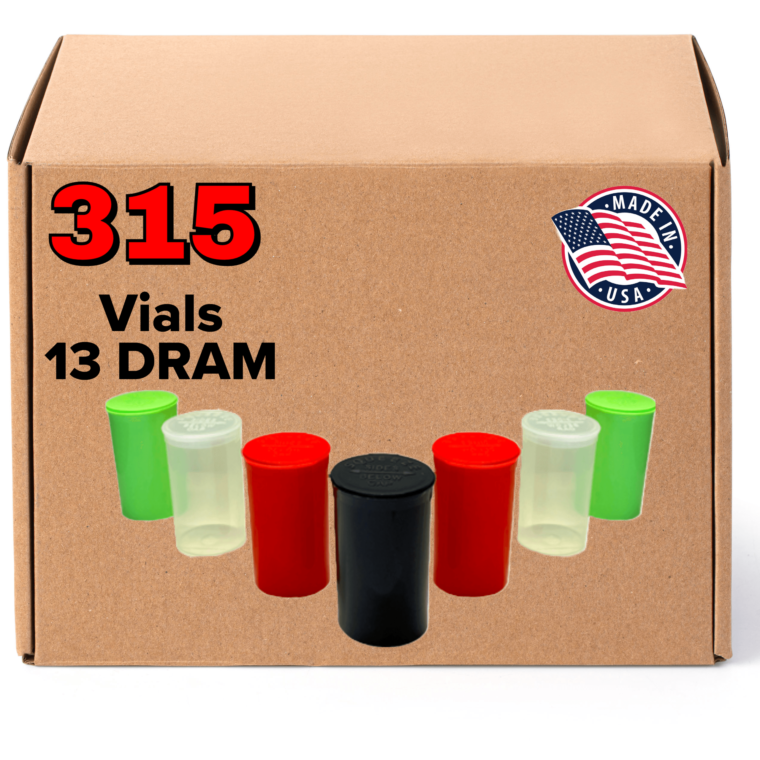 13 Dram Pop Top Bottles [315-Pack, Multiple Colors Available] - EVO Plastics