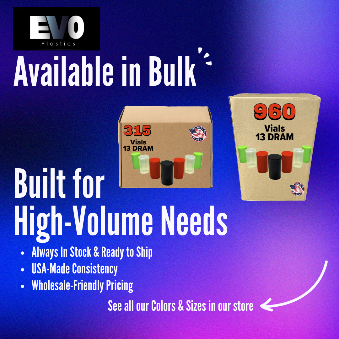 13 Dram Pop Top Bottles [315-Pack, Multiple Colors Available]