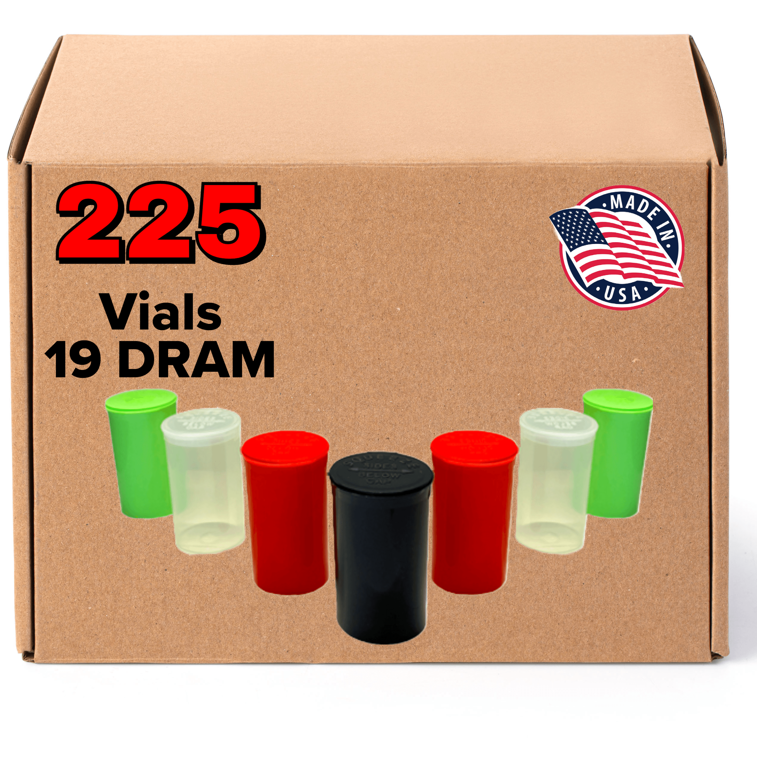 19 Dram Pop Top Containers [225-Pack, Multiple Colors Available] - EVO Plastics