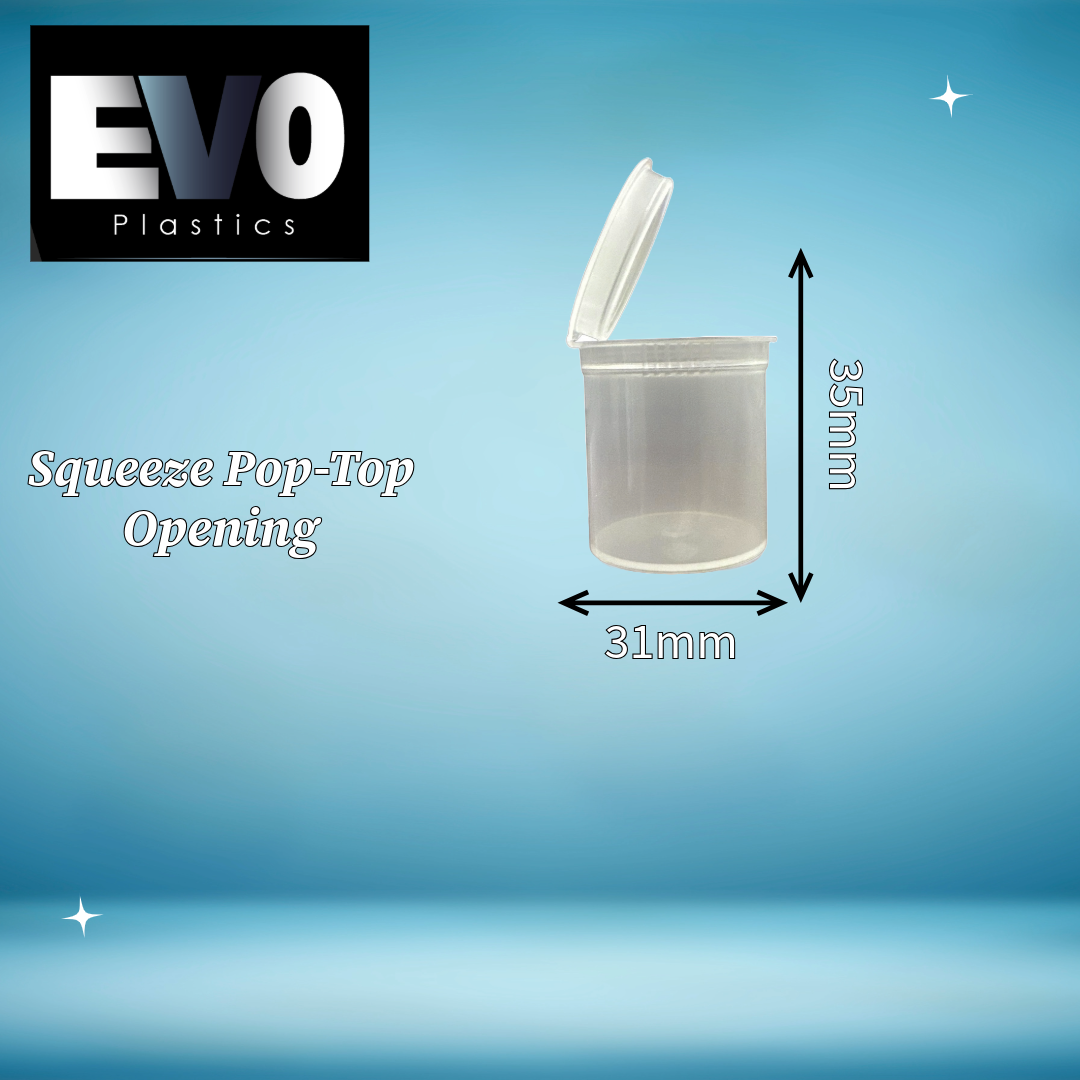 6 Dram Pop Top Bottles [600 Case Pack - Clear]
