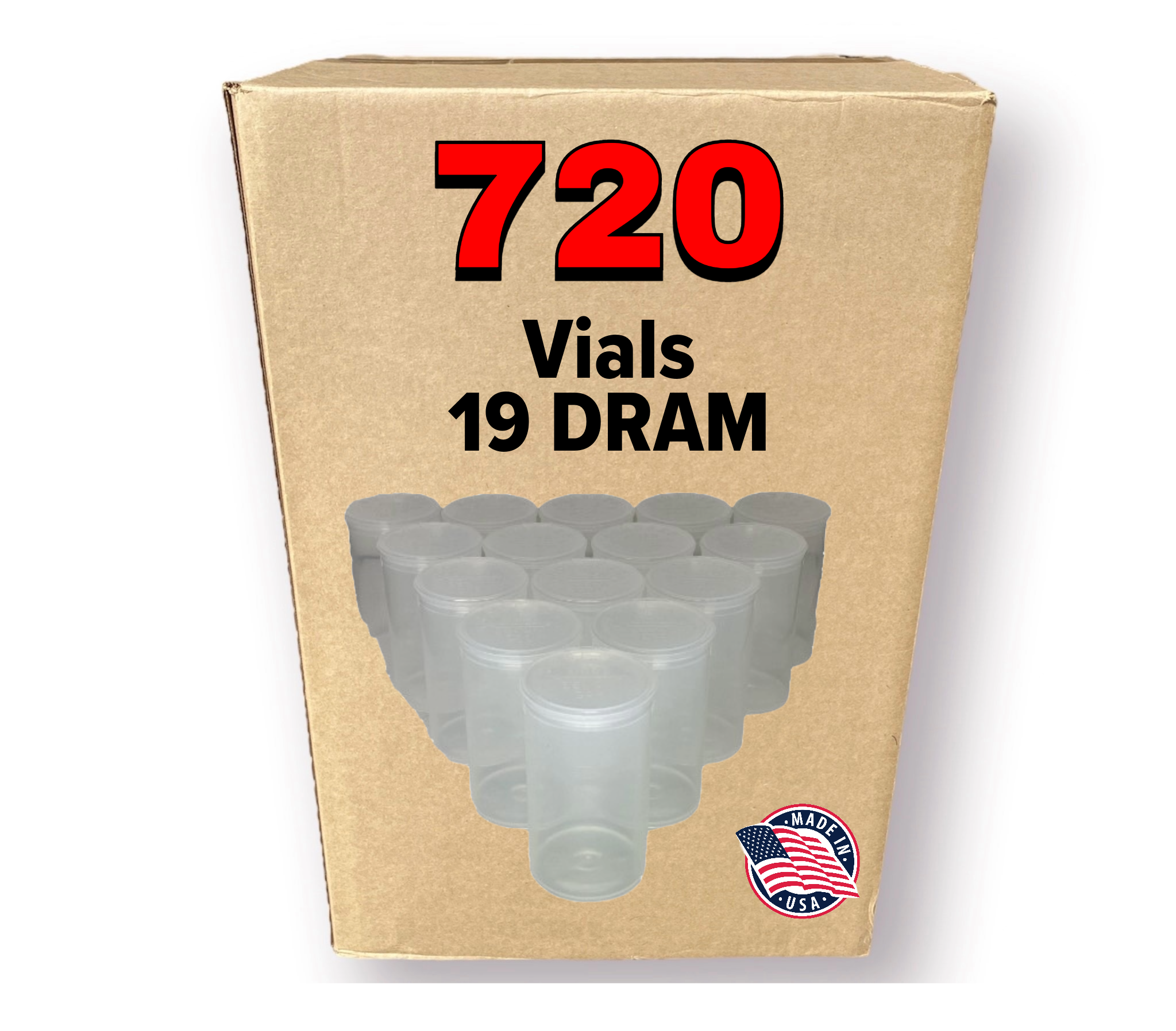 19 Dram Pop Top Bottles [720-Pack, Multiple Colors Available]