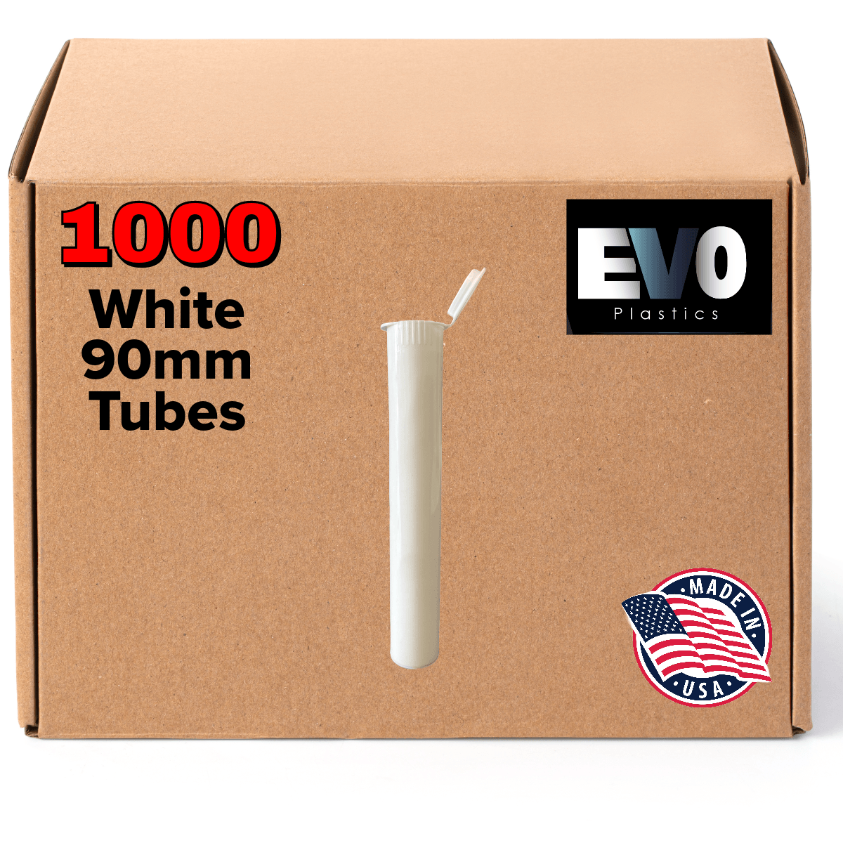 90mm Pre-Roll Tubes [1,000-Pack, Multiple Colors Available] - EVO Plastics