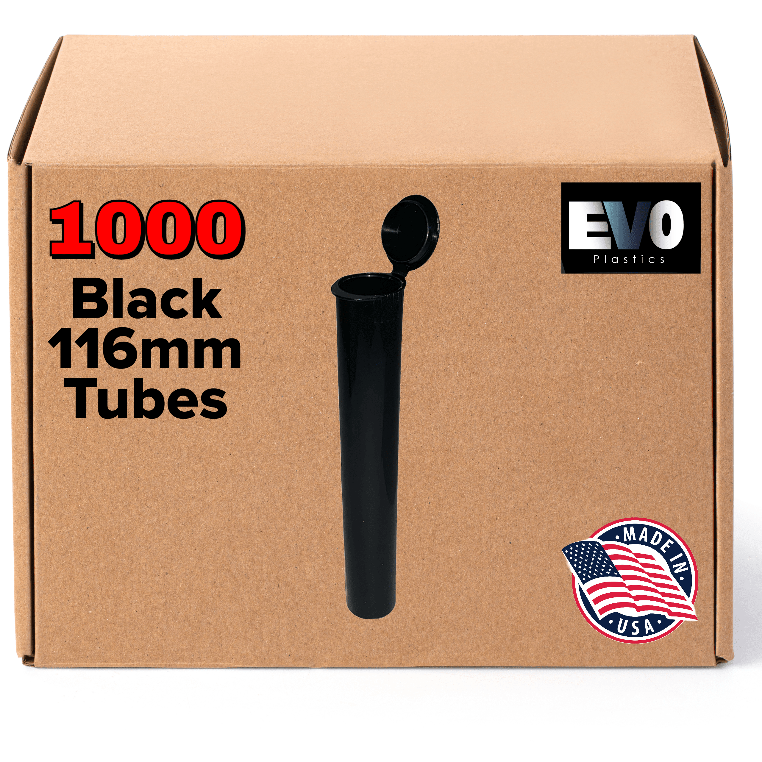 116mm Pre-Roll Tubes [1,000-Pack, Multiple Colors Available] - EVO Plastics