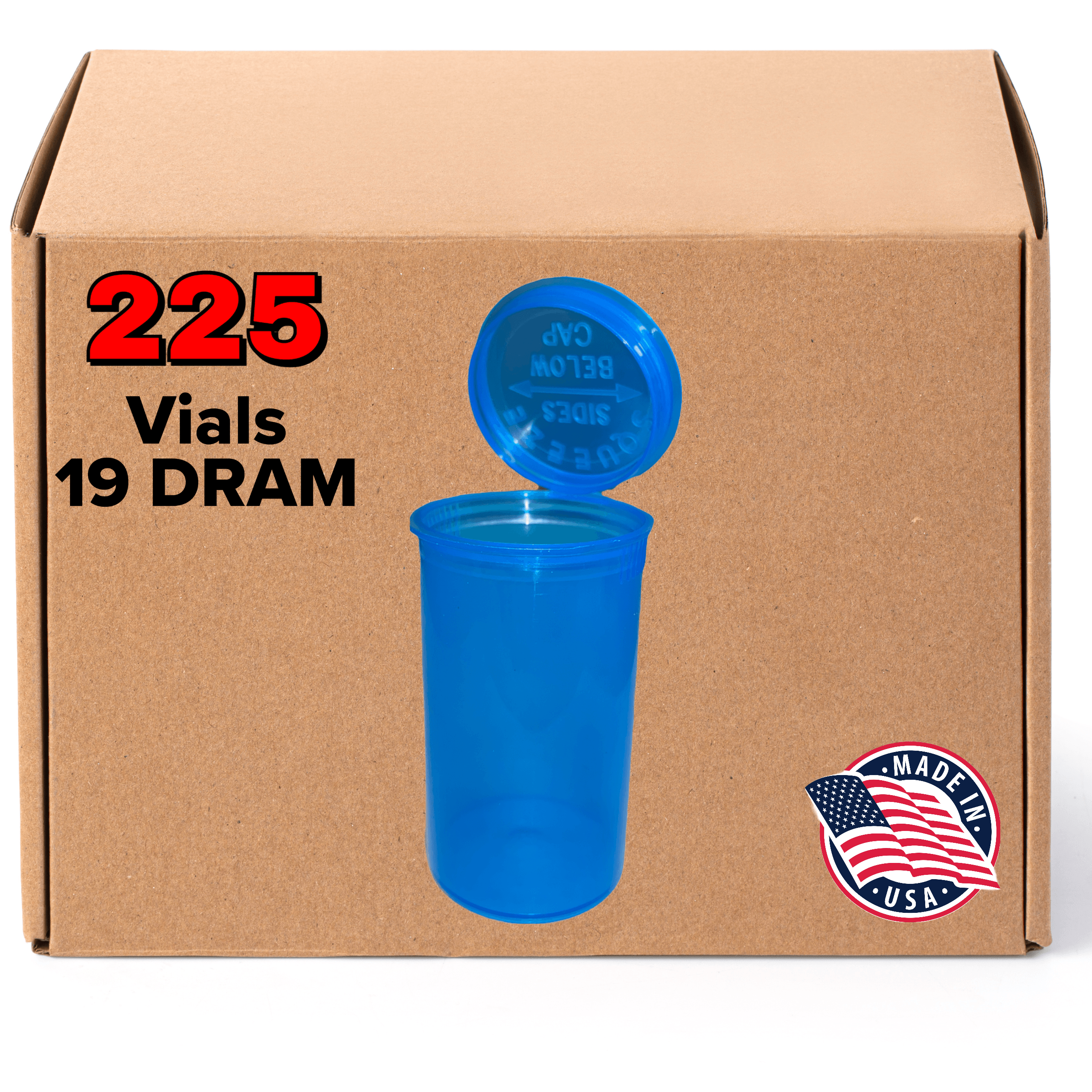 19 Dram Pop Top Bottles [225-Pack, Multiple Colors Available] - EVO Plastics