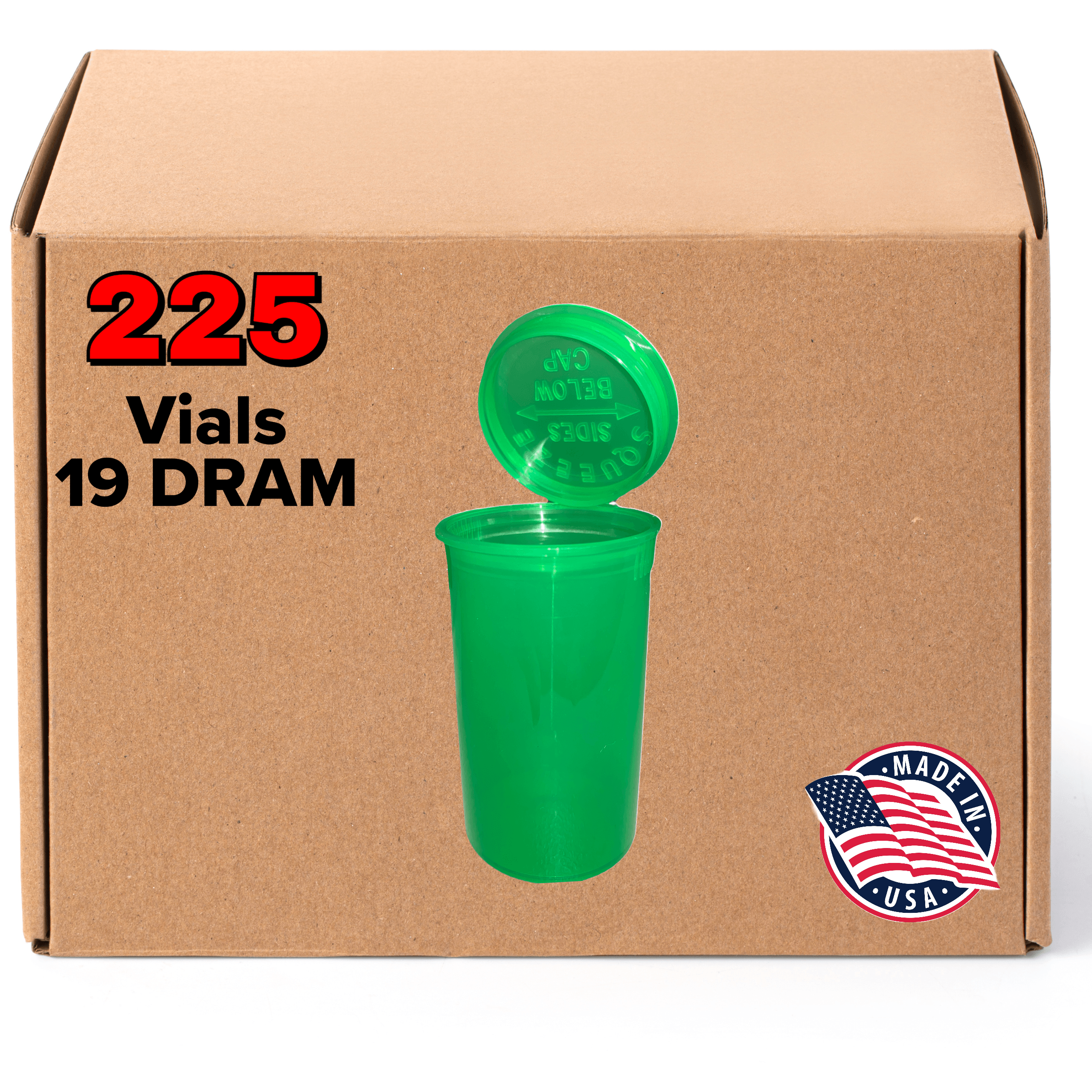 19 Dram Pop Top Bottles [225-Pack, Multiple Colors Available] - EVO Plastics
