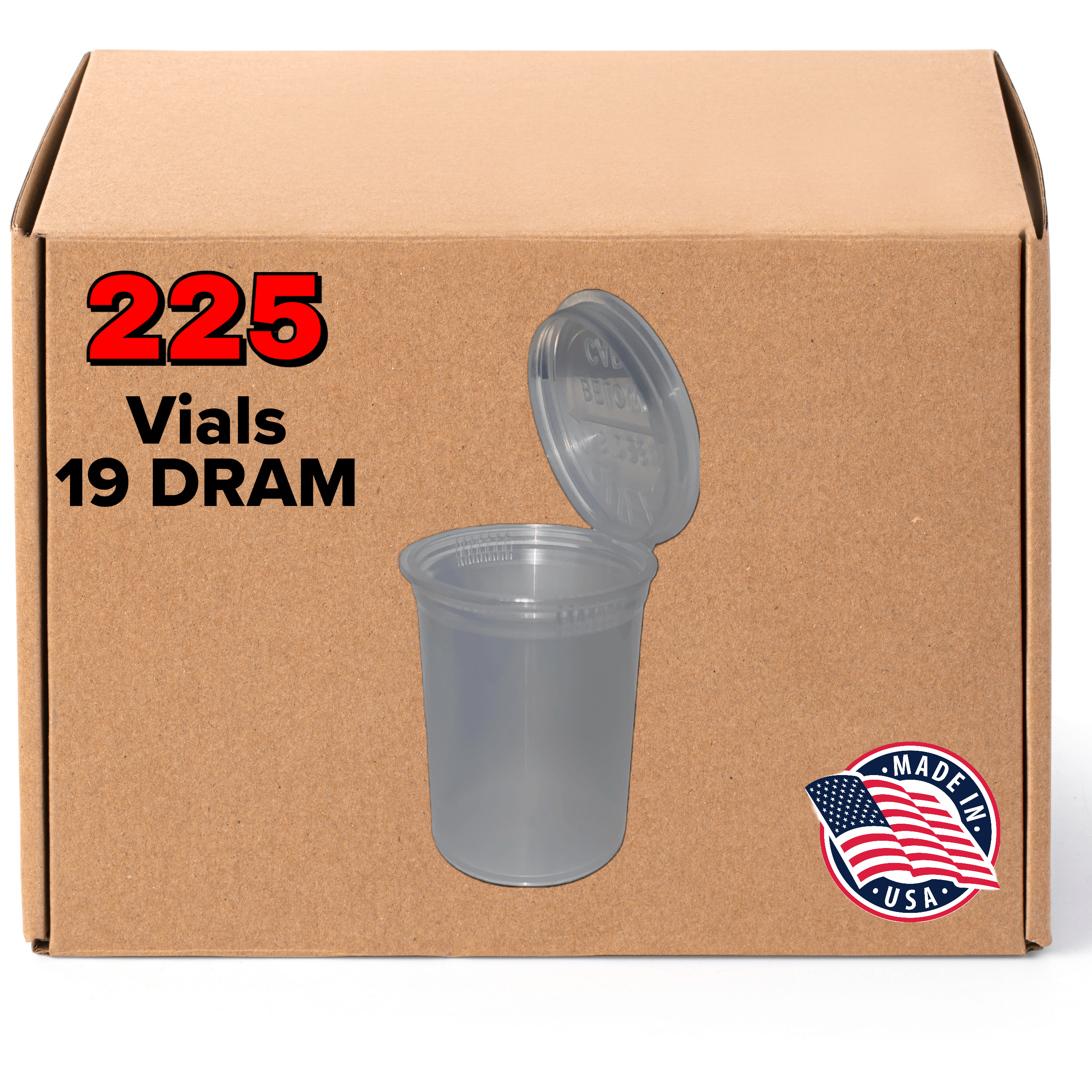 19 Dram Pop Top Bottles [225-Pack, Multiple Colors Available] - EVO Plastics