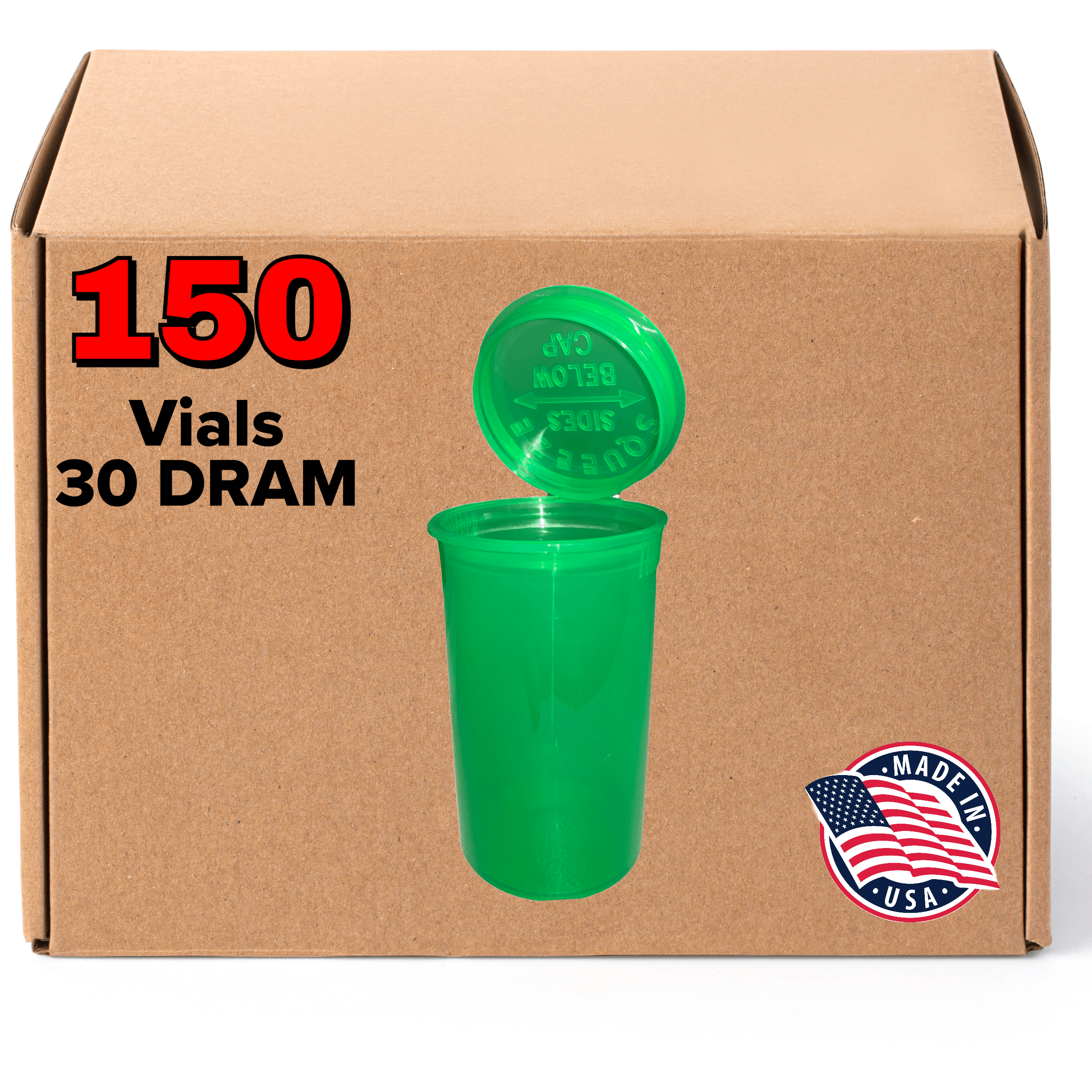 30 Dram Pop Top Bottles [150-Pack, Multiple Colors Available] - EVO Plastics