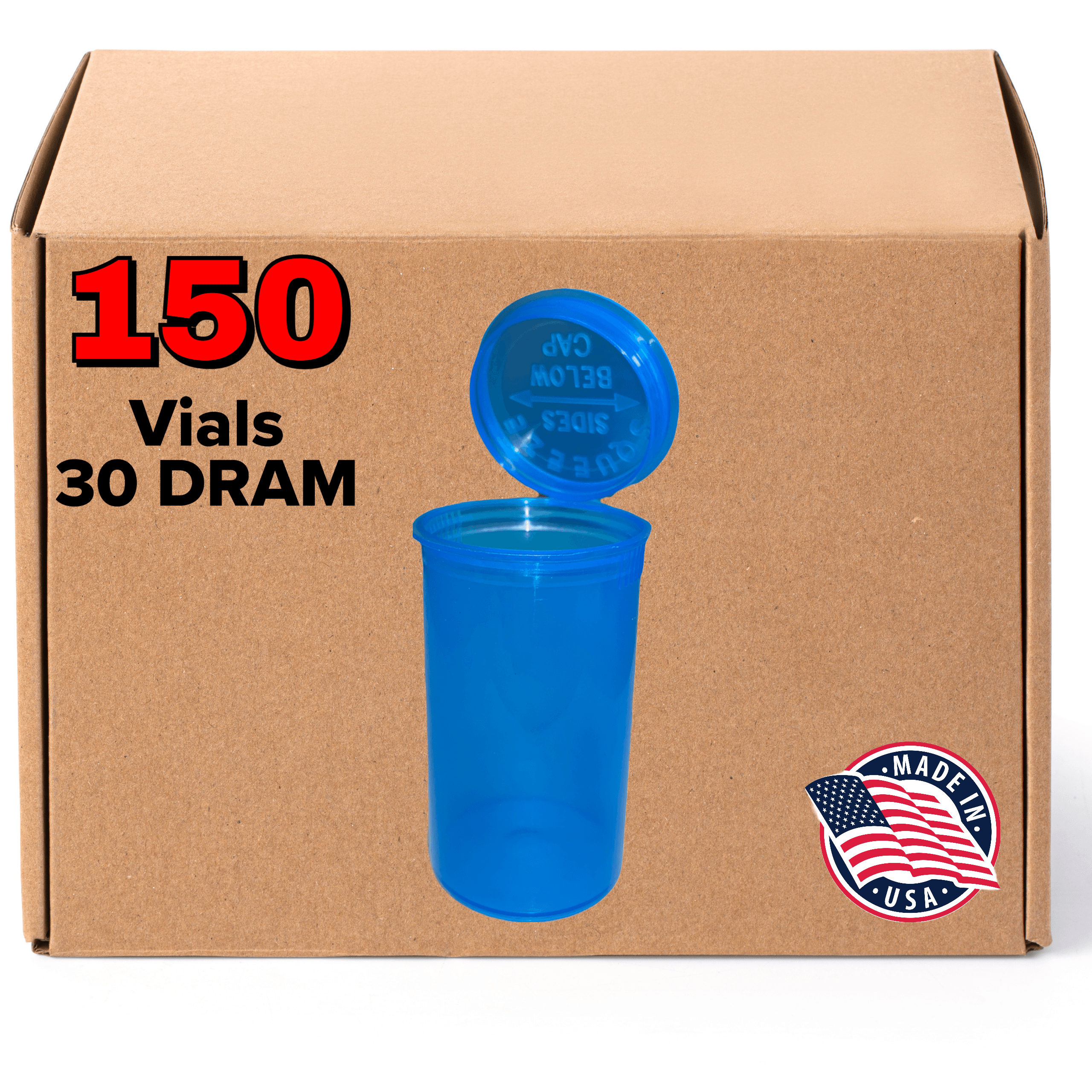 30 Dram Pop Top Bottles [150-Pack, Multiple Colors Available] - EVO Plastics