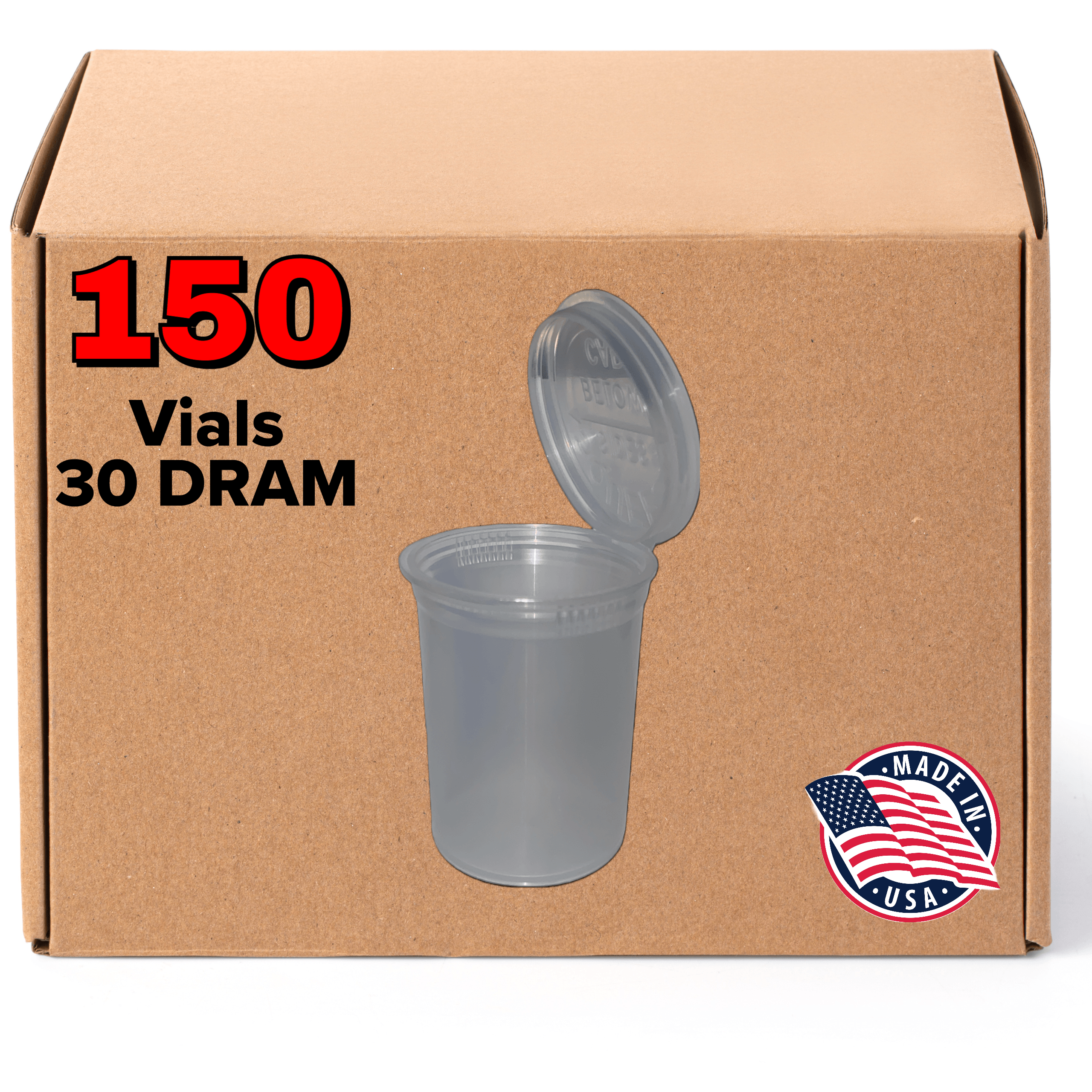 30 Dram Pop Top Bottles [150-Pack, Multiple Colors Available] - EVO Plastics